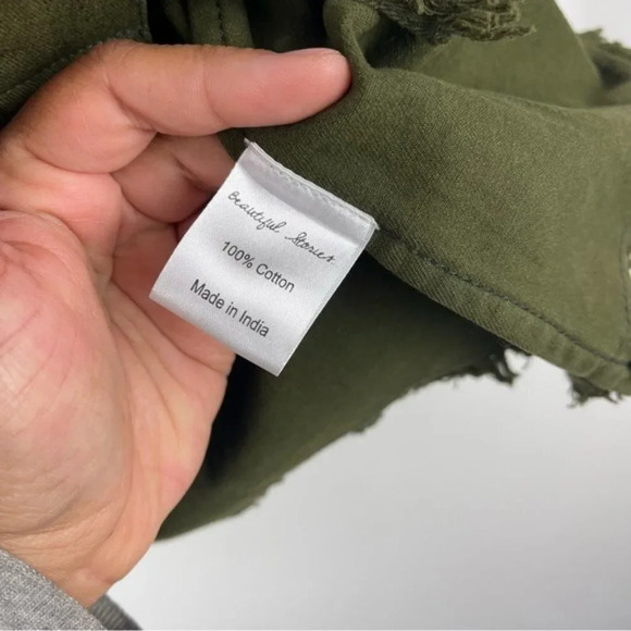 Anthropologie Beautiful Stories Green Aztec Fringe Boho Inika Jacket Size XS - Picture 7 of 9